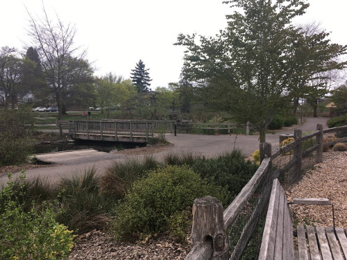 Bridge between picnic area and playground.