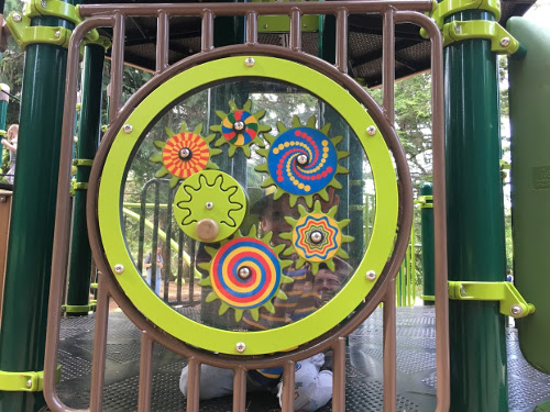 Julian looking through gears panel.