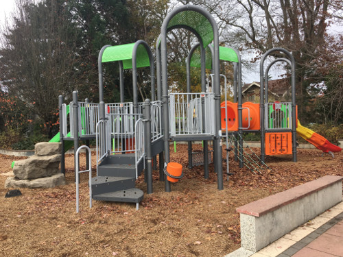 Brightly colored play structure.