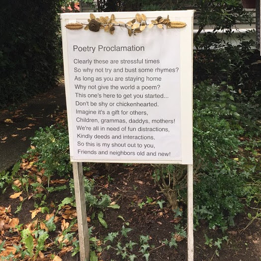 Sign that says Poetry Proclamation.