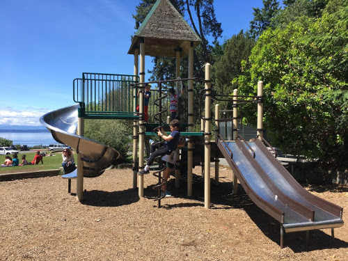 Traditional 5-12 year old playground equipment.